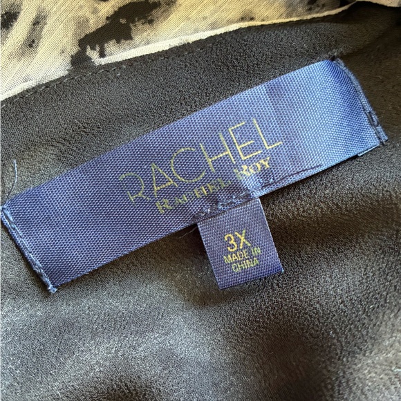 RACHEL Rachel Roy Black and White Leopard Print Short Sleeved Top 3X - Picture 6 of 6